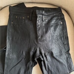 Rag & Bone High Rise Leather Jeans